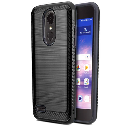 CaselandUSA CasemartUSA Phone Case for [LG REBEL 4 LTE (L212VL, L211BL)], [Modern Series][Black] Shockproof Cover Impact Resistant Defender for Rebel 4 LTE (Tracfone, Simple Mobile, Straight Talk, Total Wireless)