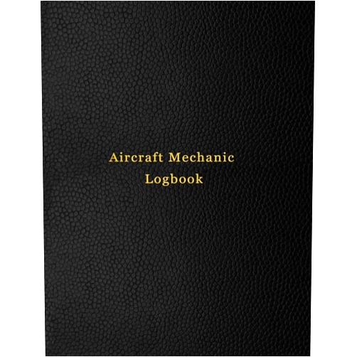 Abatron Logbooks Aircraft Mechanic Logbook: AMT technician log book for airplane and helicopter repairs and Maintenance | Black leather print design