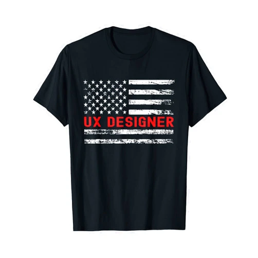 Vintage US Flag Funny Worker Graduation Gift UX Designer USA Flag Profession Retro Job Title T-Shirt