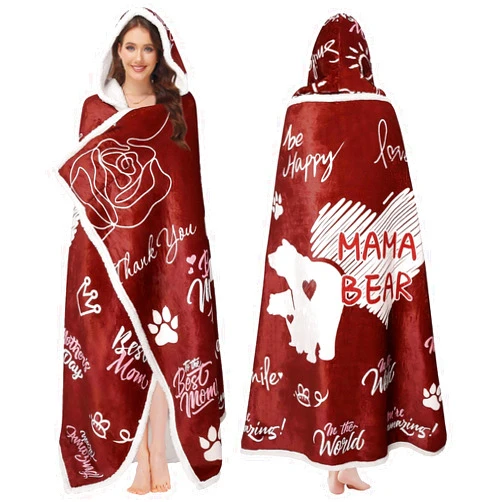 MSISILY Wearable Blanket Hoodie for Mama, Oversized Blanket Hoodies for Women, Soft Sherpa Throw Blanket Christmas Gifts for Mom