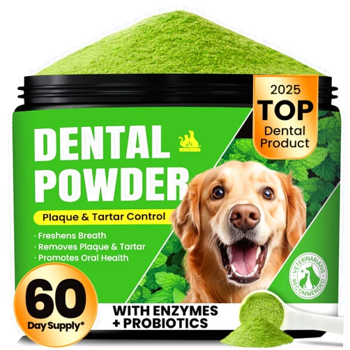 BuddyCheer Dog Teeth Cleaning Powder, Dog Dental Powder and Cats Breath Freshener, Plaque Off Pet Tooth Cleaning lab co, Bad Breath & Tartar Remover for Dogs, Dog Teeth Cleaning with Enzymes- 60-Day Supply -Mint