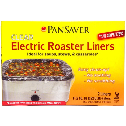 PanSaver Electric Roaster Liners. Fits 16, 18, 22 Quart Roasters 10 Pack of Liners(5 boxes of 2 bags each), Rectangular