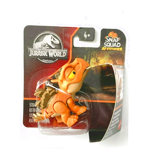 Figures JurassicWorld Snap Squad Attitudes Stegosaurus [Orange/Brown] 2'' inch Fun Chomper