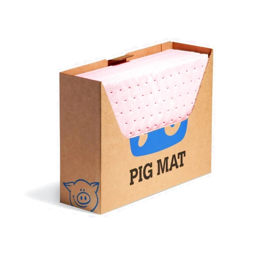 PIG Hazmat Chemical Absorbent Mat Pad in Box Dispenser| 10