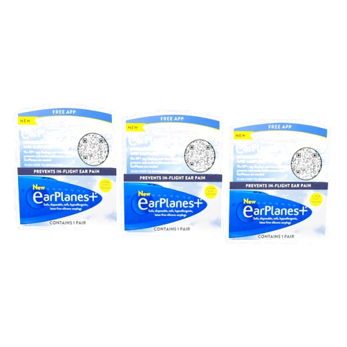 Earplanes Original Adult EarPlanes by Cirrus Healthcare Earplugs Airplane Travel Ear Protection Bonus Pack (3 Pair)