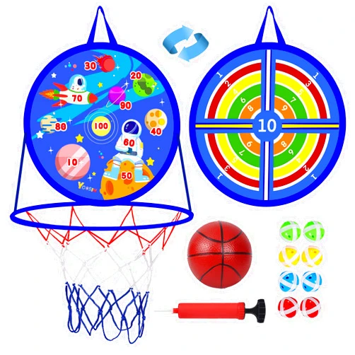 Ycosin 2 in 1 Basketball Hoop and Dart Board, 14