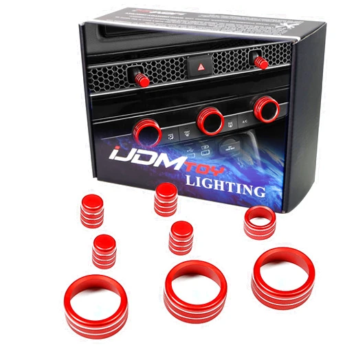 iJDMTOY 8pcs Sports Red Anodized Aluminum AC Climate Controls, Air Vent & Audio Volume Switch Covers Decorations Compatible with Honda 2022-up Civic, 2023-up Accord