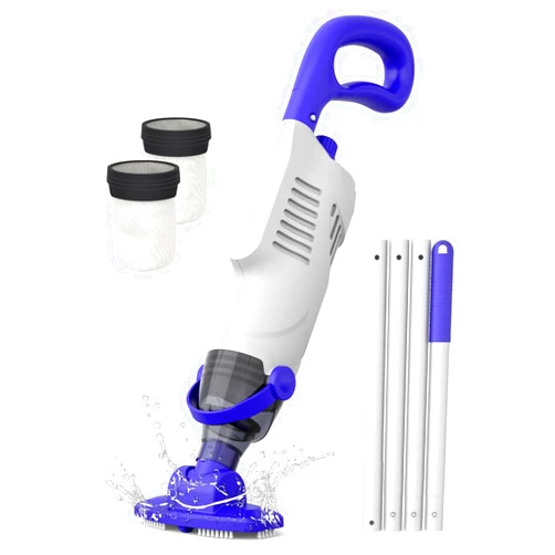 Wuwo Little Shark Pool Vacuum for Above Ground Pool, Hot Tub Vacuum with a 60w Motor,18 Gal/Min Powerful Suction, Compact & Light Pool Vacuum with 5000mAh Battery, 1h Running Time