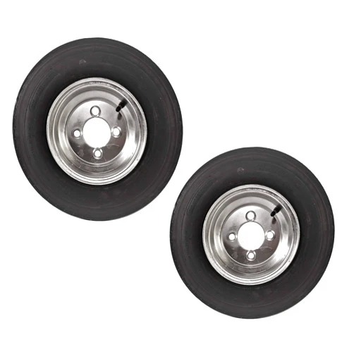 eCustomrim 2-Pack Trailer Tires On Galvanized Wheel Rims 480-8 4.80-8 4.80 x 8 Load Range C 4 Lug - 2 Year Warranty w/Free Roadside