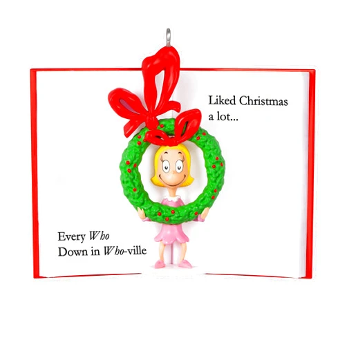 Hallmark Keepsake Christmas Grinch Ornament 2023, Dr. Seuss's How The Grinch Stole Christmas! Cindy-Lou Who Book
