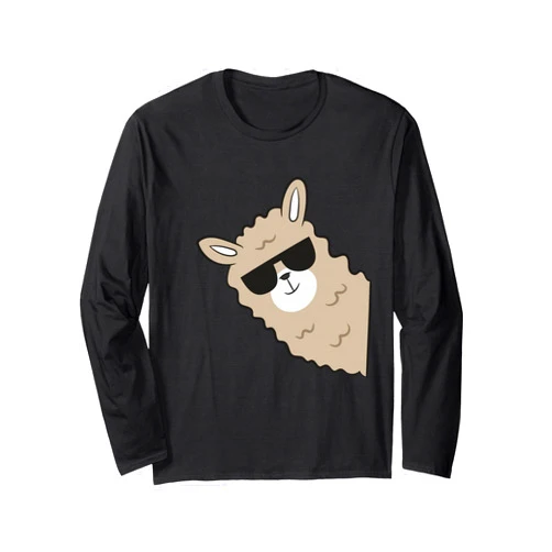 Funny Llama And Alpaca Gifts Alpaca Lover Llama With Sunglasses Cute Llama Alpaca Long Sleeve T-Shirt