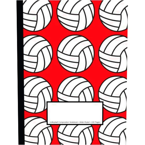 Sports Legendz Volleyball Composition Notebook: Wide Ruled | 100 Pages | One Subject Daily Journal Notebook | Volleyballs Red
