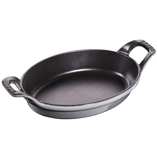 Staub 40509-559 Oval Stackable Dish, Gray, 8.3 inches (21 cm), Cast Enamel, Grill Gratin Dish