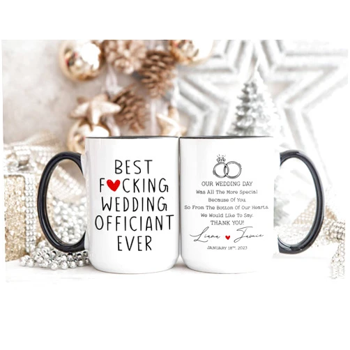 PRESENT4YOU Wedding Officiant Mug Gift, Officiant Coffee Mug, Best Wedding Officiant Ever Coffee Mug, Officiant Appreciation Gift, Thank You for Marrying Us White Mug, The Ultimate Wedding Officiant Mug