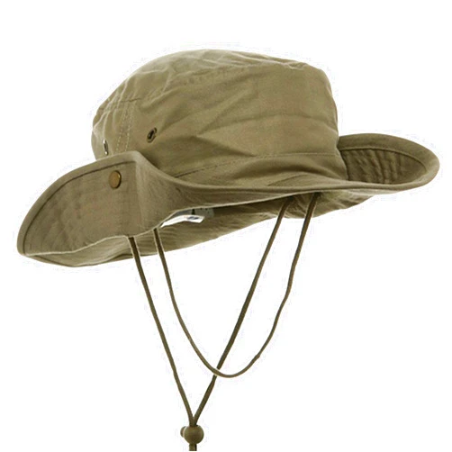 Mega Cap MG Men's Brushed Cotton Twill Aussie Side Snap Chin Cord Hat
