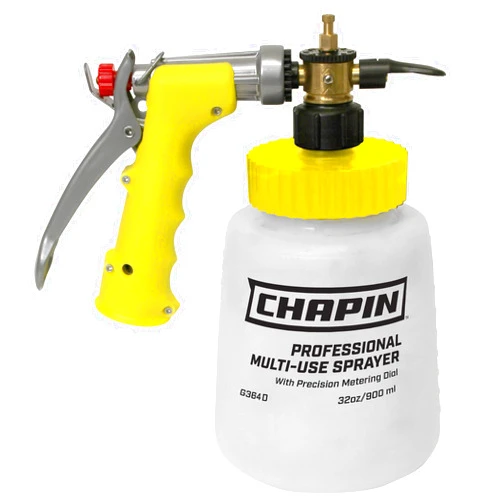 Chapin International Chapin G364D Made in the USA 32 Ounce Professional Lawn and Garden Hose-End Sprayer With 16 Mixing Rations on the Metering Dial, Built-in Anti-Siphon, Translucent White