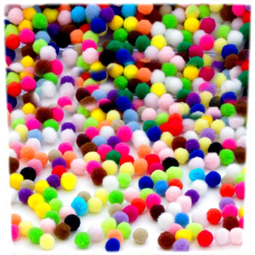 The Crafts Outlet Polyester Pom Poms, solid Color, 5mm/0.20-inch, 200-pc, Multi Mix