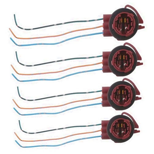 Qasim 3156 3157 Pre-Wired Harness Sockets T25 Bulb Sockets Female Adapter Turn Signal Tail Stop Rear Brake Light Base Harness Plugs Connectors(Pack of 4)