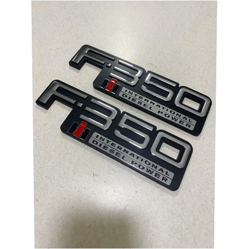 Wallsmart 2pack New 350 International Diesel Power Emblems Left Right Side 3D Badges Compatible with 350 Nameplate