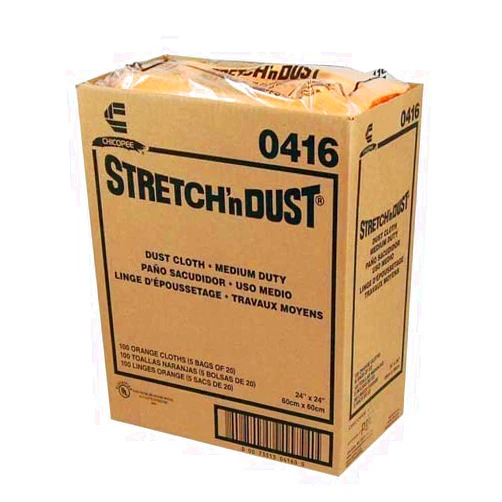 Chicopee Wipe, Industrial Cloth Yellowith Orange Stretch N Dust Towel 23.5X24-100 per case.