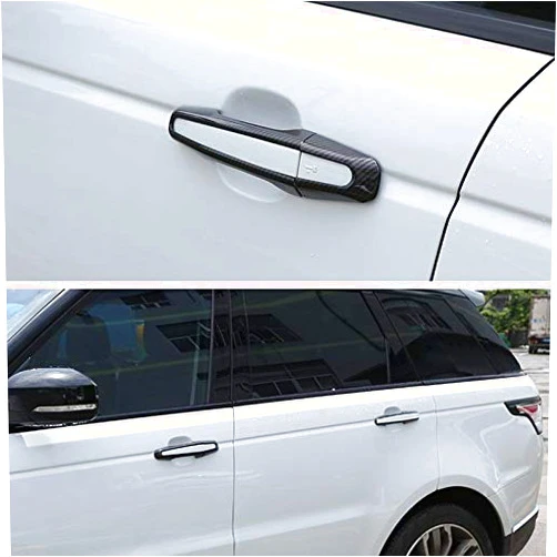 ZiWen Sport Carbon Fiber Style Door Handle Cover Protector Trim for Land Rover Range Rover Sport Discovery Jaguar XE XF F-Pace (Carbon Fiber)