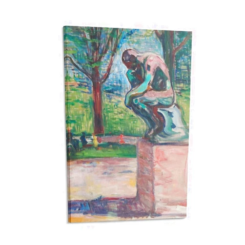 YANMING The Thinker by Rodin Edvard Munch Poster Canvas Poster Wall Art Picture Prints Hanging Photo Gift Idea Decor Home Posters Artworks 08x12inch(20x30cm)