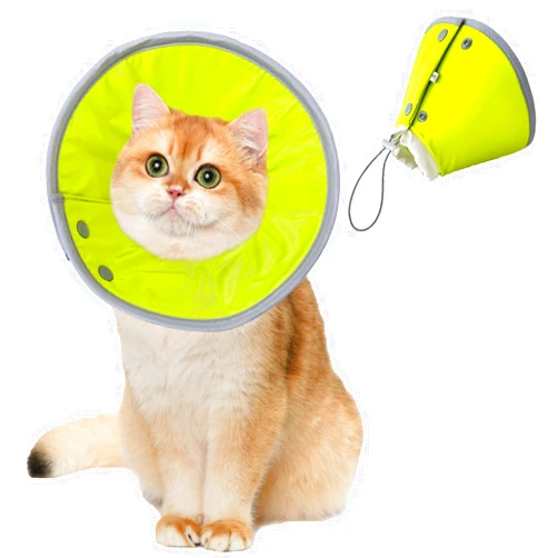 CAKOVANO Cat Cone Collar Soft, CAKOVANO Cat Recovery Collar after Surgery to Stop Licking, Adjustable Lightweight E Collar Elizabethan Collar Pet Cone for Kittens and Small Dogs