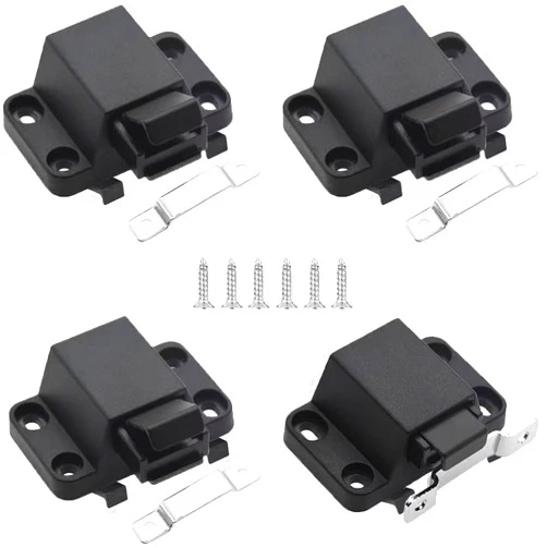 CBRIVE Self-Closing Push To Open Door Latches Hardware CBRIVE® 4Pack Kitchen Cabinets Push Latch & Lock Heavy Duty Touch Latch and Catch for Drawers Push Pull Tip On RV Closet Press To Release Strong Pop Out