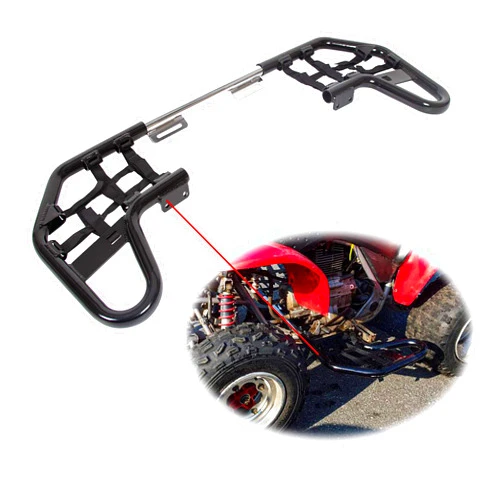 ECOTRIC Black Nerf Bars w/Nets Guards Rack Compatible with 2001-2019 Honda TRX250X Sportrax 250