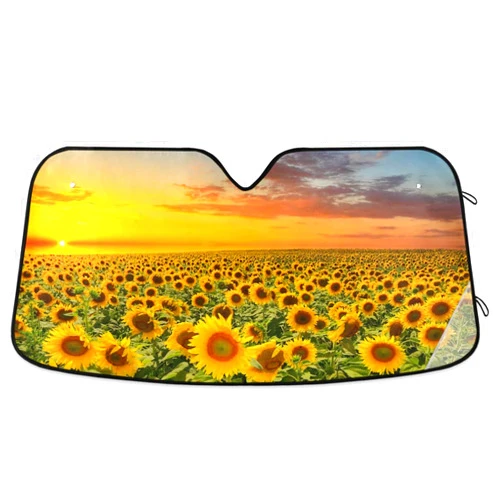 Oarencol Sunflower Blooming Sunset Car Windshield Sun Shade Foldable UV Ray Sun Visor Protector Sunshade to Keep Your Vehicle Cool (55