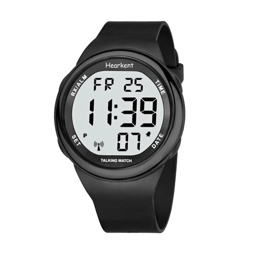 Hearkent Atomic Talking Watch Sets Itself for Visually impaired or Seniors LCD Big Number Easy-to-Read Talking Watch for Elderly