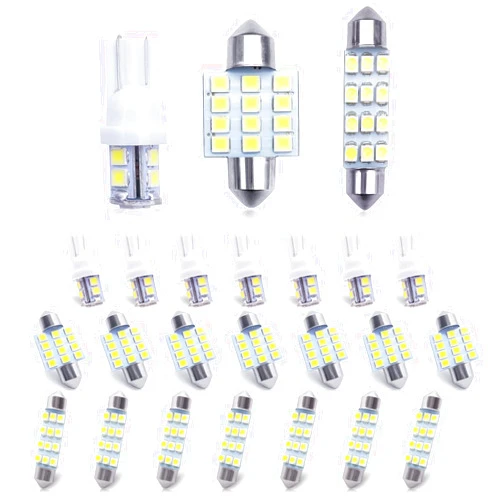 YOGEIER Car Led Bulb, Led Combination Set of 24 Sets, Used for Car Interior/Indoor Map Dome/ Trunk / License Lights, Etc. (White)