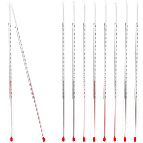 Relaxweex 10 Pcs General Purpose Lab Thermometer 12 Inch Total Immersion Glass Liquid -20 to 150℃ Liquid in Glass Thermometer for Laboratories, Universities, Food and Beverage Processing, Clear