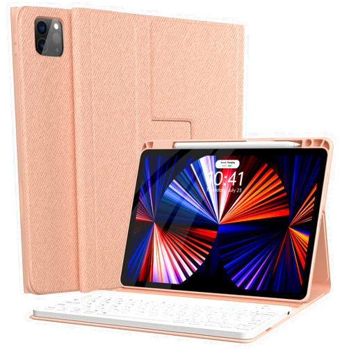 OPAKIT Keyboard Case for iPad Pro 12.9-inch (6th, 5th, 4th, 3rd Generation) - Wireless Detachable Keyboard Case with Pencil Holder for iPad 2018, 2020, 2021, 2022, Pink