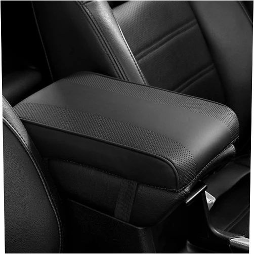 SEG Direct Car Center Console Cover, Breathable Leather Auto Armrest Cover, Memory Foam Arm Rest Cushion, Universal Car Seat Box Cover Car Interior Accessories, Black