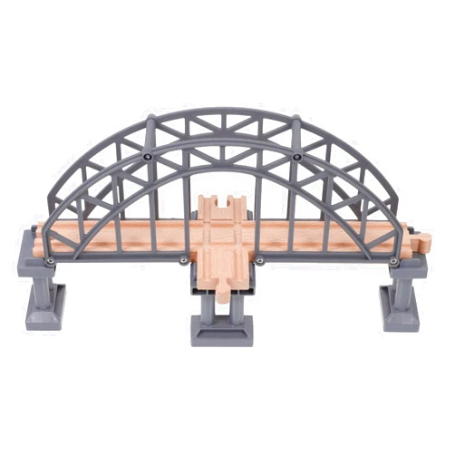 Ipetboom 1Pc Wooden Train Track, Wooden Train Track Risers Wooden Track Train Track Set Wooden Train Table Train Accessories Wooden Toys for Toddlers