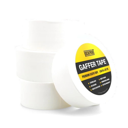 Lockport White Gaffer Tape 2 Inch - 4 Pack White Tape – 30 Yards – Multipurpose, No Residue Tape, Non-Reflective Gaffer Tape, Easy Tear - Cloth Tape, Floor Tape, Gaff Tape for Photography