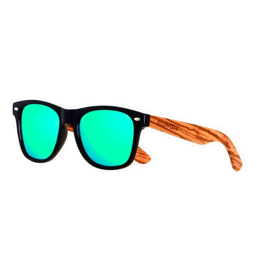 ANDWOOD Wood Sunglasses Polarized for Men Women Uv Protection Wooden Bamboo Frame Mirrored Sun Glasses