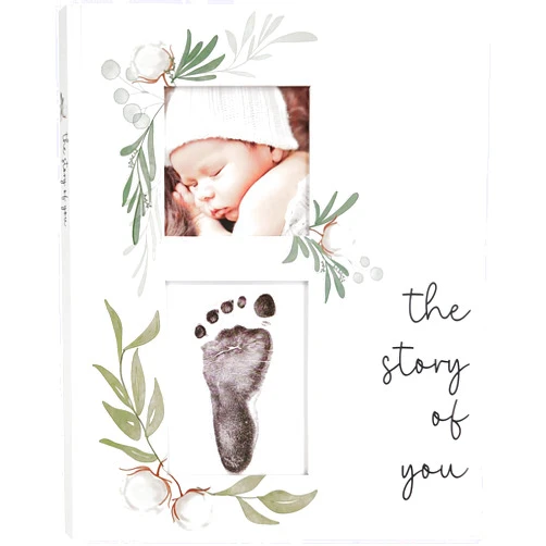 Two little dinos Baby Memory Book for the Modern Minimalist - Simple Baby Book for Boy or Girl - First Years Journal - Monthly Milestone Keepsake Record Book - Gender Neutral Pregnancy Gift for Baby Shower