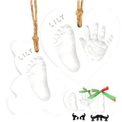 KeaBabies Baby Hand and Footprint Kit - Baby First Christmas Ornament, Personalized Baby Footprint Kit, Clay Baby Handprint Ornament Kit, Dog Paw Print Kit, DIY Baby Shower Gifts for Boys, Girls (with Love)