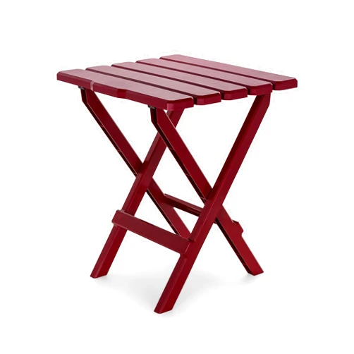 Camco 51694 Red Large Adirondack Portable Outdoor Folding Side Table, Perfect for The Beach, Camping, Picnics, Cookouts and More, Weatherproof and Rust Resistant