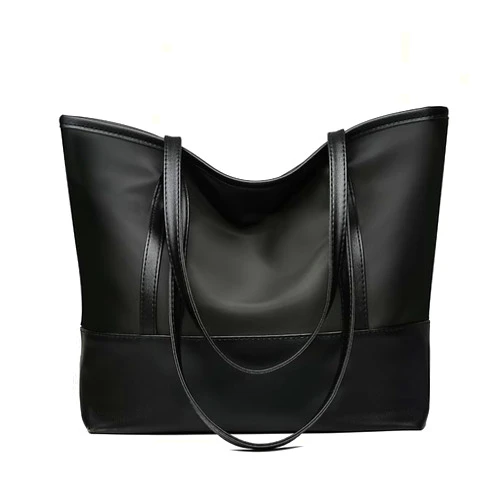 OEIPSMK Women Totes Handbag Shoulder Bag Ladies PU Leather Handbag Large Capacity Tote Bag Wallet Girl Work Shopping (Black)