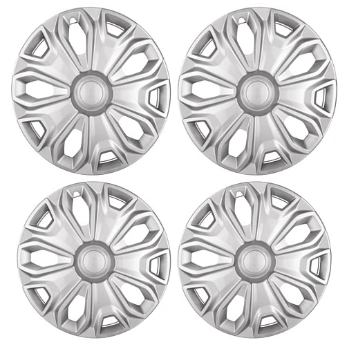 HubStar Hubcap Replacement for Ford Transit 150, 250, and 350: 2015-2024, 16-inch Wheel Cover (Silver, 4 Pieces)