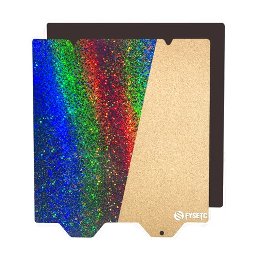 FYSETC 120mm x 120mm Build Plate Upgrade PEY for Voron0 3D Printer Platform: Newest Colorful Smooth PEY -Textured PEI Dual Sides Spring Steel PEI Sheet with Sticker Removable Print Bed for Voron0.2