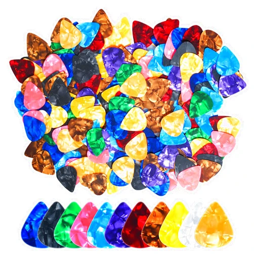 SENONAPO 900 Pcs Guitar Picks Guitar Sampler Plectrums Celluloid Guitar Pick Acoustic Guitar Plectrum for Acoustic Guitar, Electric Guitar, Bass (0.46mm 0.71mm 0.96mm,Assorted Colors)