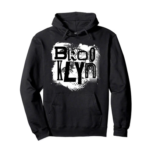 Brooklyn NY City Streetwear Digital Art Clothes Brooklyn New York Vintage Distressed NY City Streetwear- Pullover Hoodie