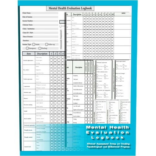 Jack Palmer Mental Health Evaluation Logbook: Clinical Assessment Forms for Tracking Psychological and Behavioral Progress