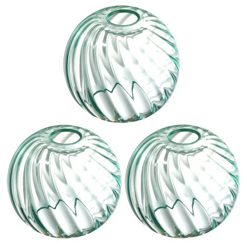 CJY CHENJINYAN 6.3 Inch Replacement Clear Wave Glass Lamp Shade Light Fixture,for Wall Sconce Pendant Light Ceiling Light Chandelier Replacement Shade (Green Glass, 3 Pack)