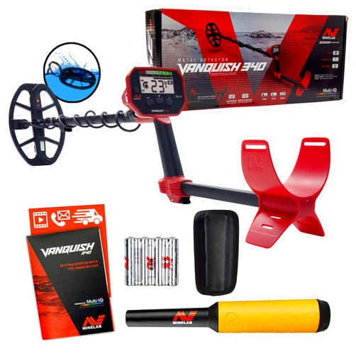 Minelab Vanquish 340 Detector with 10 x 7 Coil and Pro-Find 20 Pinpointer