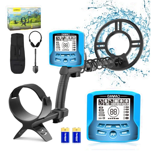 OMMO Metal Detector, Adults Metal Detector with Adjustable Stem, 5 Detection Modes Metal Detector for Adults, Higher Accuracy Gold Detector IP68 Waterproof Coil for Detecting Gold Treasure